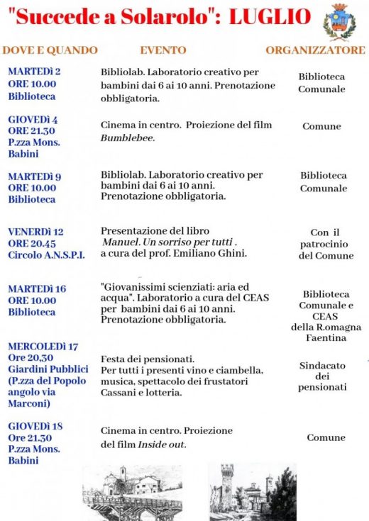 programma luglio